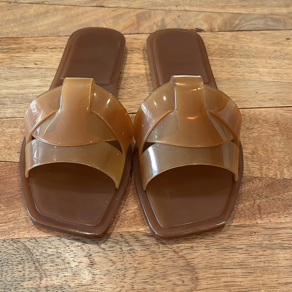 ZARA SLIDES SANDALS FLATS OPEN  SQUARE TOE 36 US 6 - Picture 2 of 8